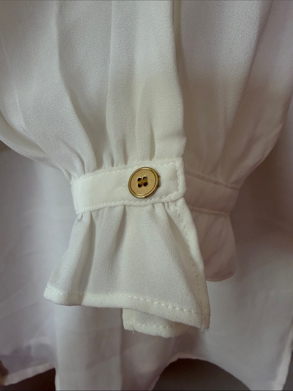 J. Crew Button Down Ruffle Drapey Cottage Top Size 16 Ivory Off-White Cream NWT - Picture 5 of 11